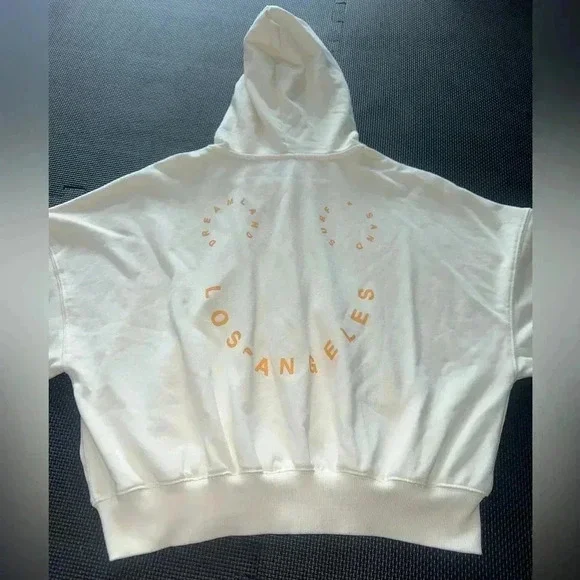 Fabletics Lightweight Terry Shrunken Hoodie size XL Colour: Cream/Graphic - Picture 3 of 13